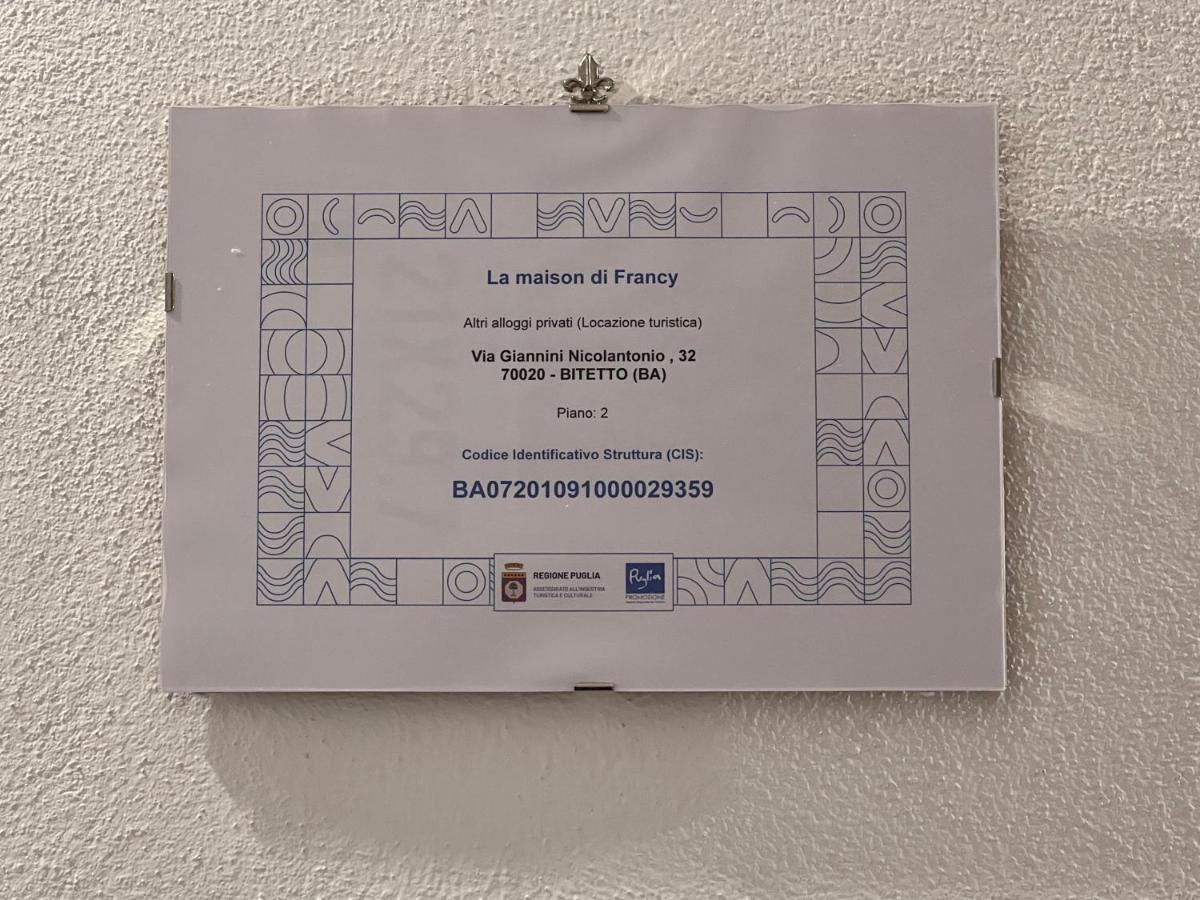 La Maison Da Francy Bitetto Экстерьер фото